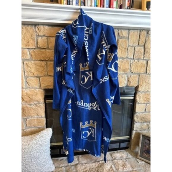 Kansas City Royals KC Wearable Fleece Throw Blanket w/ Sleeves Snuggie MLB - Picture 1 of 5